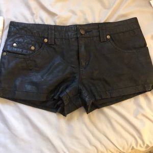 Free people vegan leather mini shorts